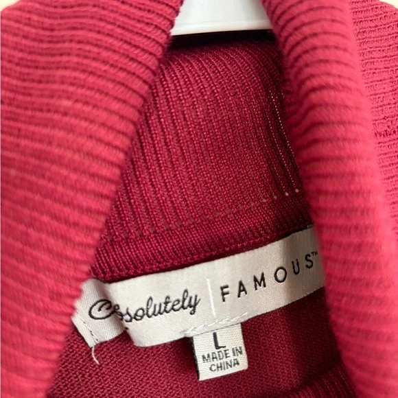 Absolutely Famous Deep Red Turtleneck Sweater - Picture 4 of 4